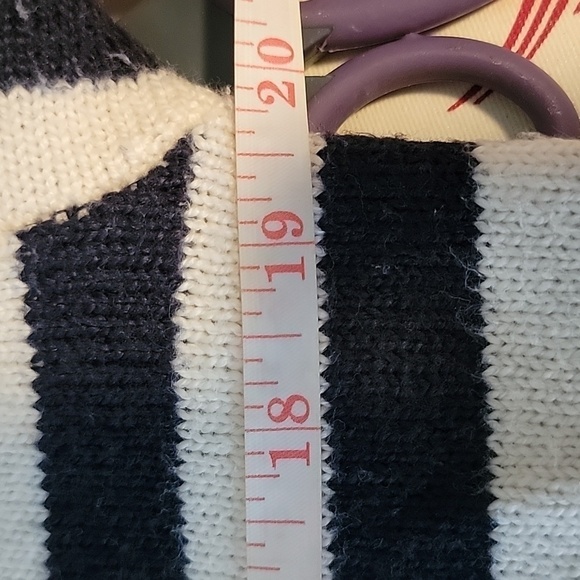 LOFT shoulder button striped sweater - Picture 8 of 11